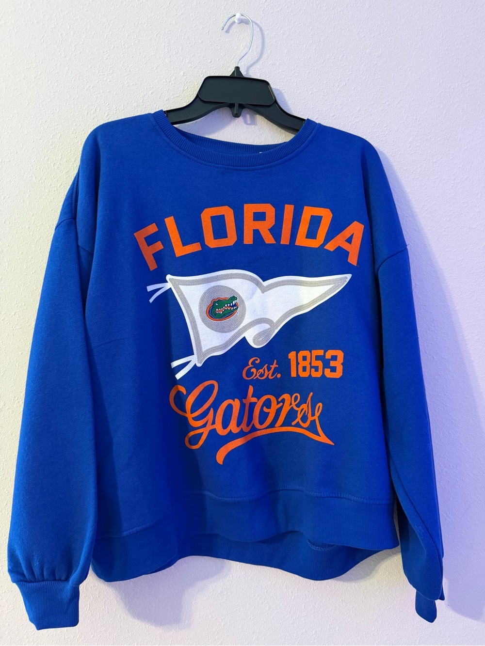 Pressbox Royal Blue and Orange Florida Gators Crewneck Sweatshirt